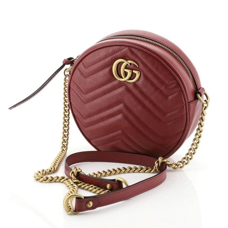 Gucci GG Marmont Round Shoulder Bag Matelasse Leather Mini at 1stdibs