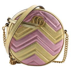 Gucci GG Marmont Round Shoulder Bag Matelasse Leather Mini