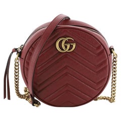 Gucci GG Marmont Round Shoulder Bag Matelasse Leather Mini