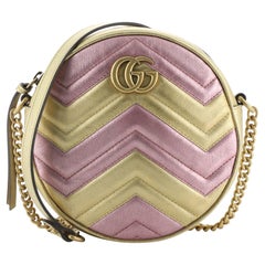 Gucci GG Marmont Round Shoulder Bag Matelasse Leather Mini