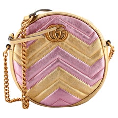 Gucci GG Marmont Round Shoulder Bag Matelasse Leather Mini