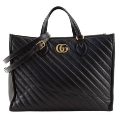 Gucci GG Marmont Shopping Tote Diagonal Quilted Leather Medium