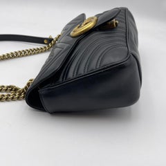 Gucci GG Marmont Shoulder Bag Black Leather Handbag