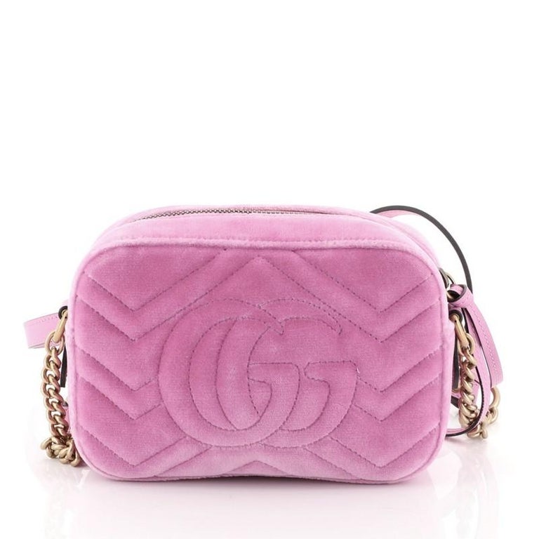 Gucci GG Marmont Shoulder Bag Crystal Embellished Matelasse Velvet Mini at  1stDibs | gucci crystal bag, gucci pink velvet, gucci marmont crystal bag