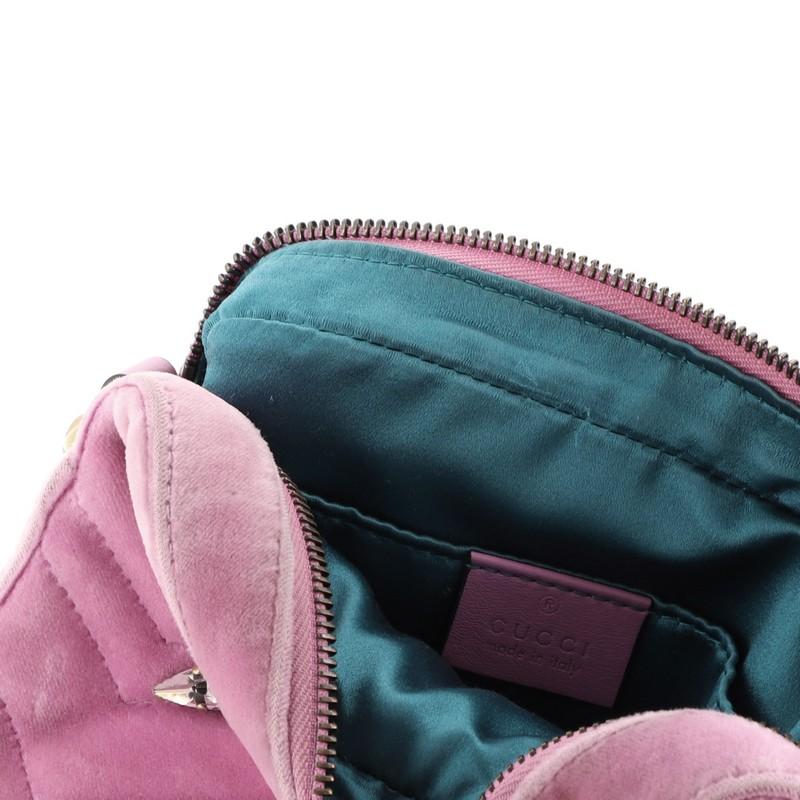 Gucci GG Marmont Shoulder Bag Crystal Embellished Matelasse Velvet Mini 2