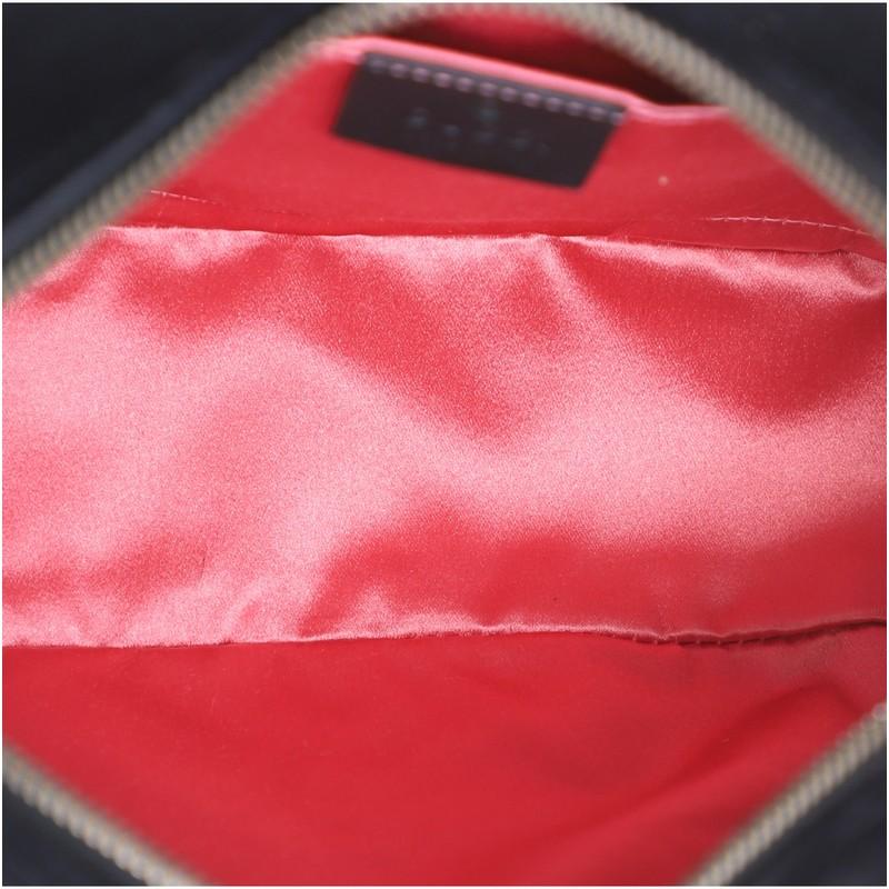 Black Gucci GG Marmont Shoulder Bag Crystal Embellished Matelasse Velvet Small