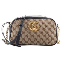 Gucci GG Marmont Shoulder Bag Diagonal Quilted GG Canvas Small