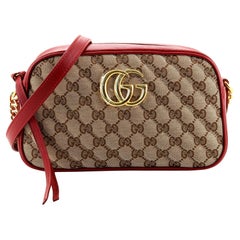 Gucci GG Marmont Shoulder Bag Diagonal Quilted GG Canvas Small