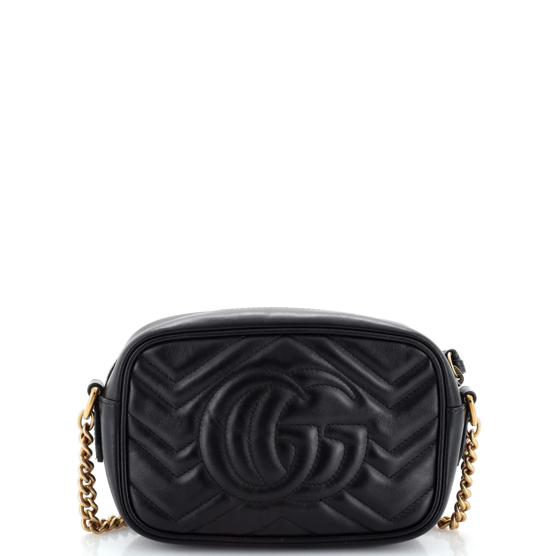 Gucci GG Marmont Shoulder Bag Matelasse Leather Mini In Good Condition In NY, NY