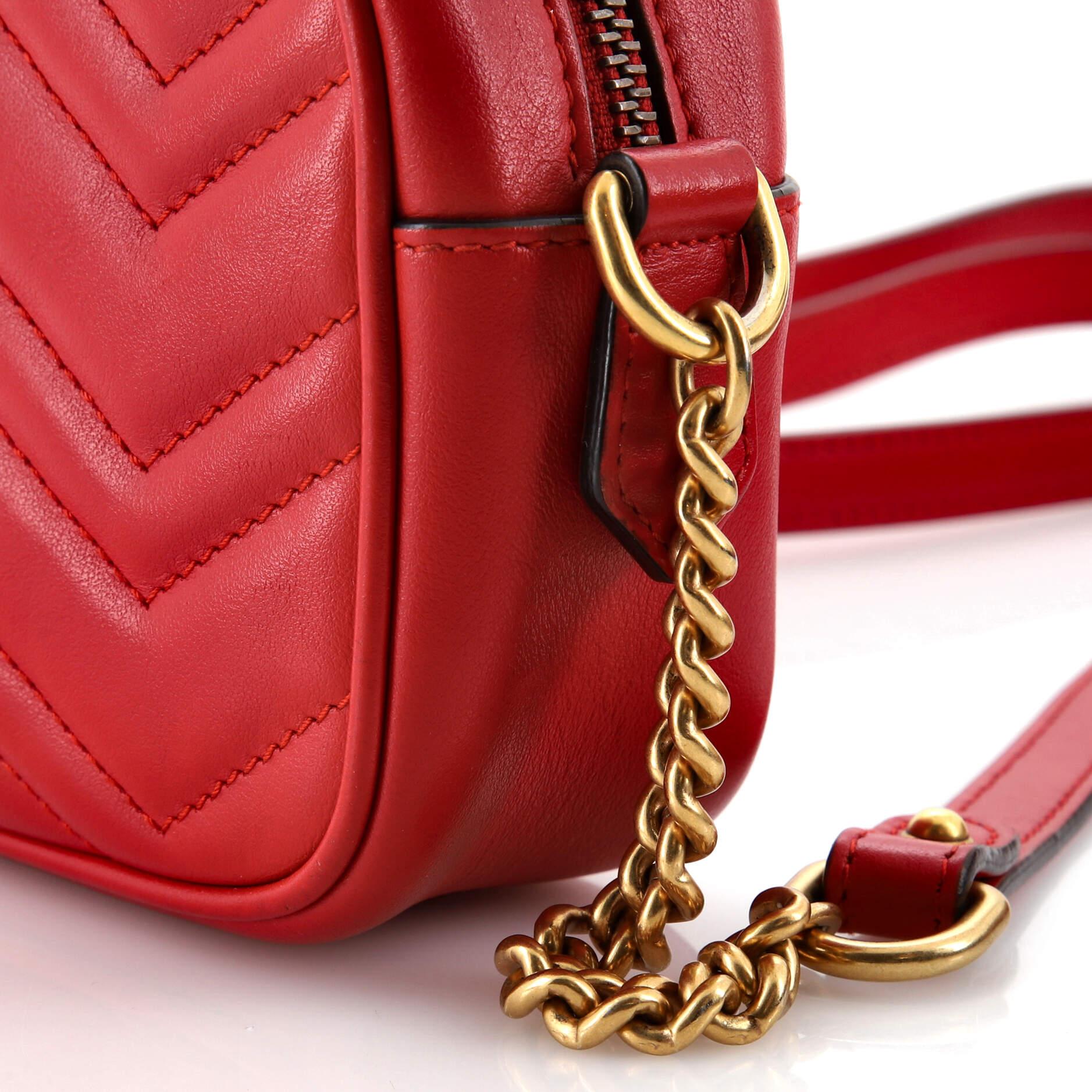 Gucci GG Marmont Shoulder Bag Matelasse Leather Mini For Sale 5