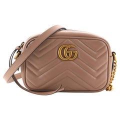 Gucci GG Marmont Shoulder Bag Matelasse Leather Mini Used Gucci GG Marmont Shoulder Bag Matelasse Leather Mini
