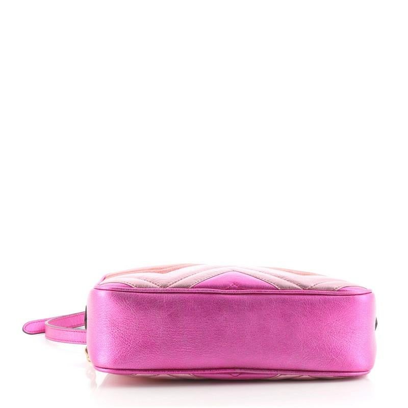 Pink Gucci GG Marmont Shoulder Bag Matelasse Leather Small