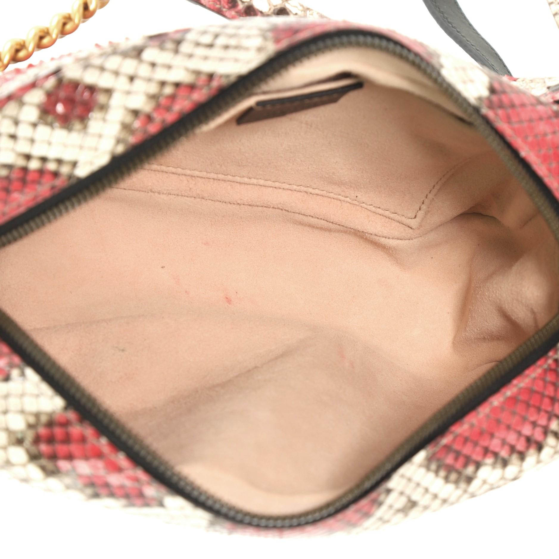Gucci GG Marmont Shoulder Bag Matelasse Python Small In Good Condition In NY, NY