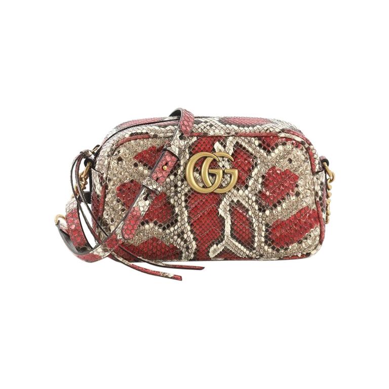 Gucci GG Marmont Shoulder Bag Matelasse Python Small