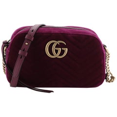 Gucci GG Marmont Shoulder Bag Matelasse Velvet Small
