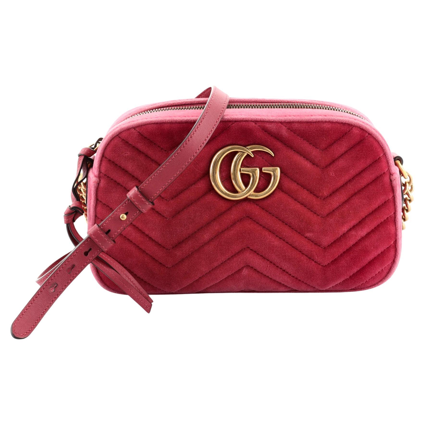 Gucci GG Marmont Top Handle Flap Bag Matelasse Leather Mini For Sale at
