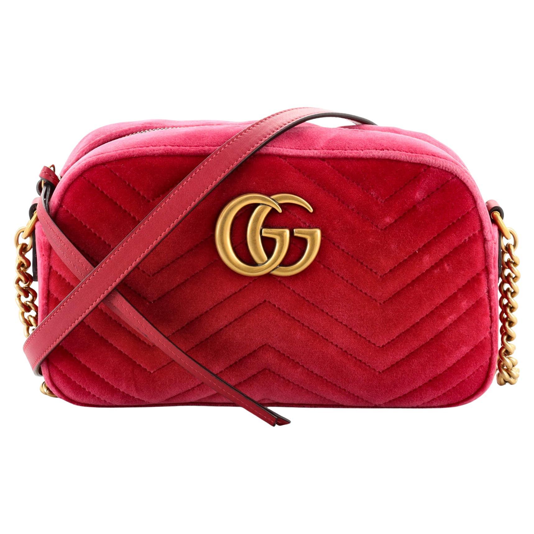 Gucci Red Velvet Marmont Bag at 1stDibs