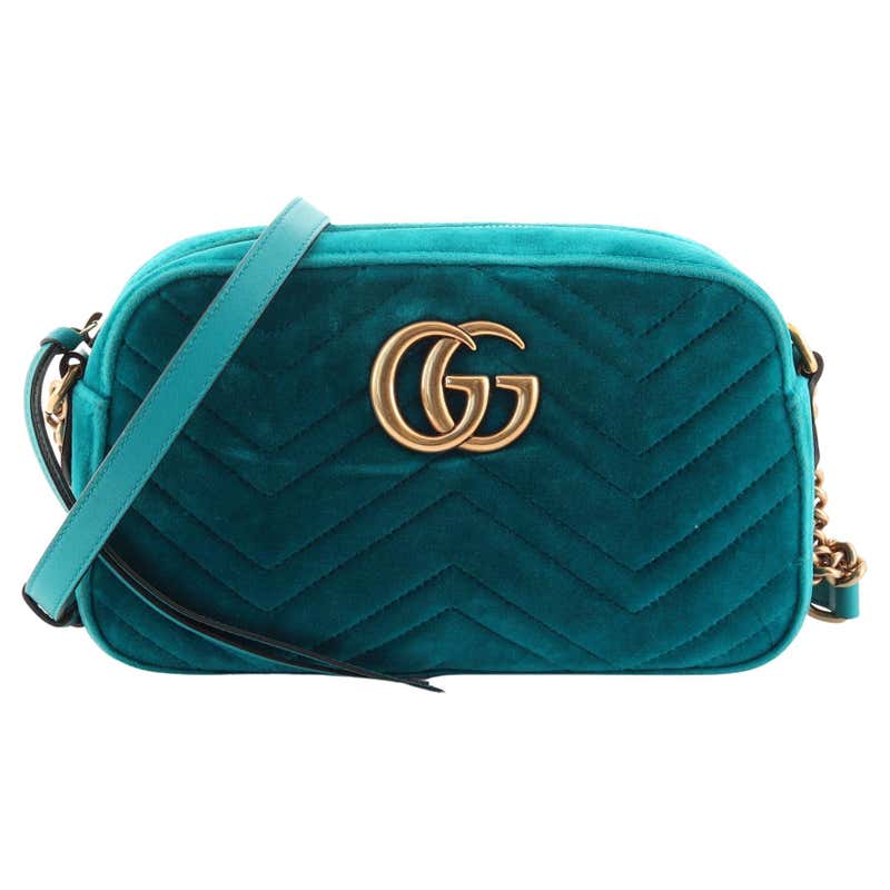 Gucci Small Turquoise GG Marmont Velvet Bag at 1stDibs | gucci marmont ...