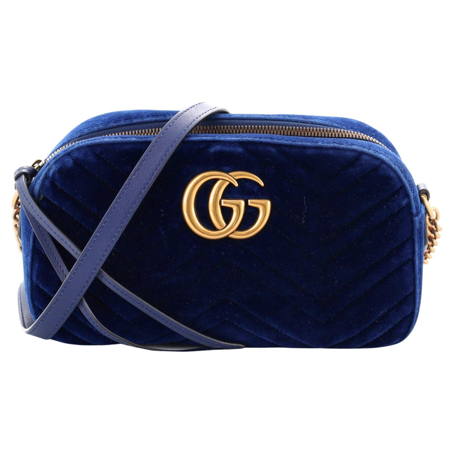 Gucci GG Marmont Shoulder Bag Matelasse Velvet Small