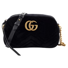 Used Gucci GG Marmont Shoulder Bag Matelasse Velvet Small