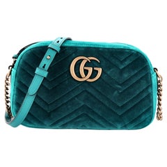 Gucci GG Marmont Small Forest Green Matelasse in Leather with  Palladium-tone - US