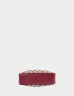 Gucci GG Marmont Small Camera Bag in Beige GG Canvas with Red Leather Trim