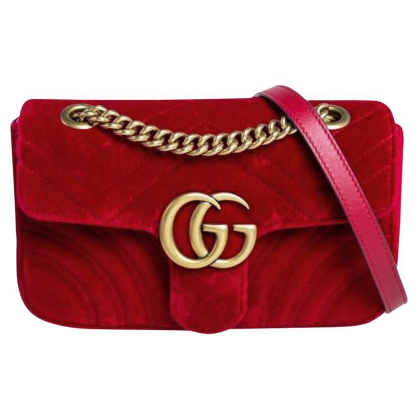 Gucci GG Marmont Small Velvet Bag For Sale