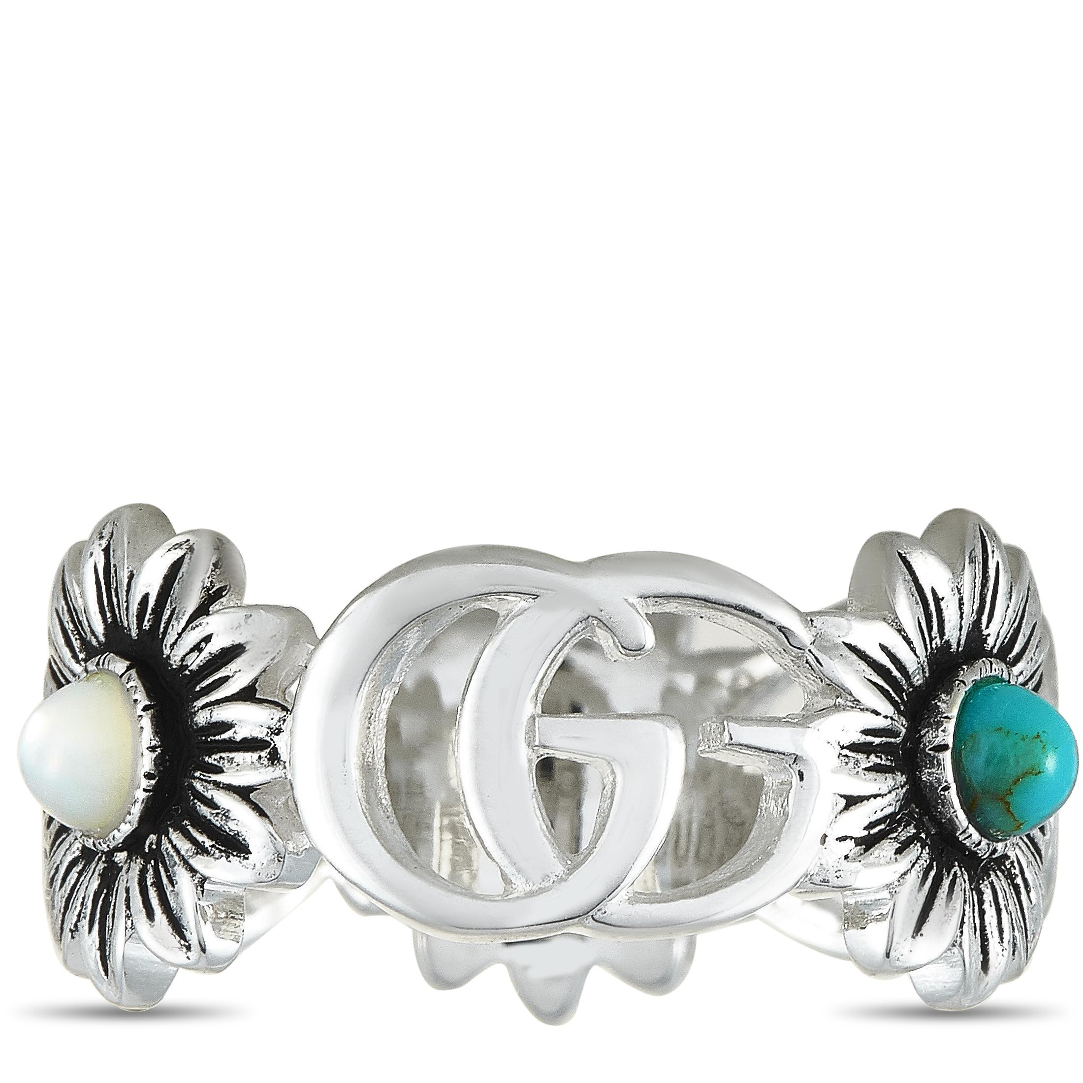 double g mother of pearl ring