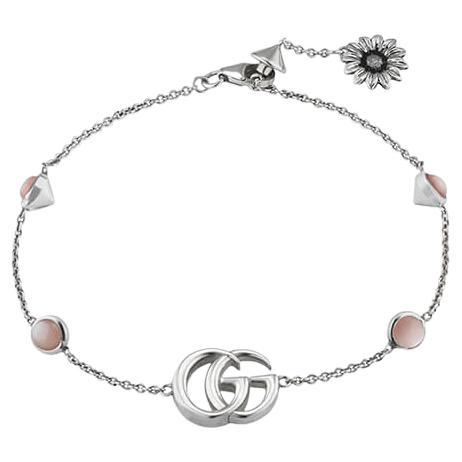 Gucci GG Marmont Sterling Silver Bracelet Pink MOP YBA527393002