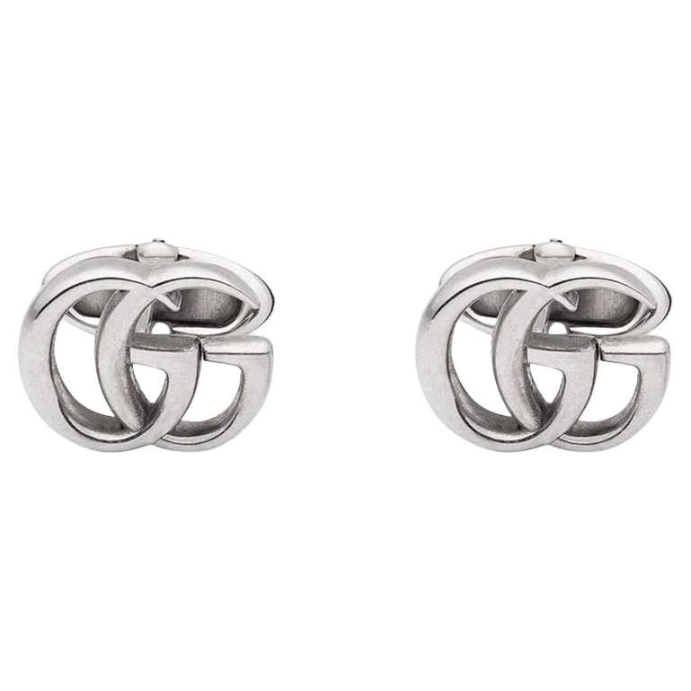 Gucci GG Marmont Sterling Silver Double G Cufflinks YBE577299001 For Sale