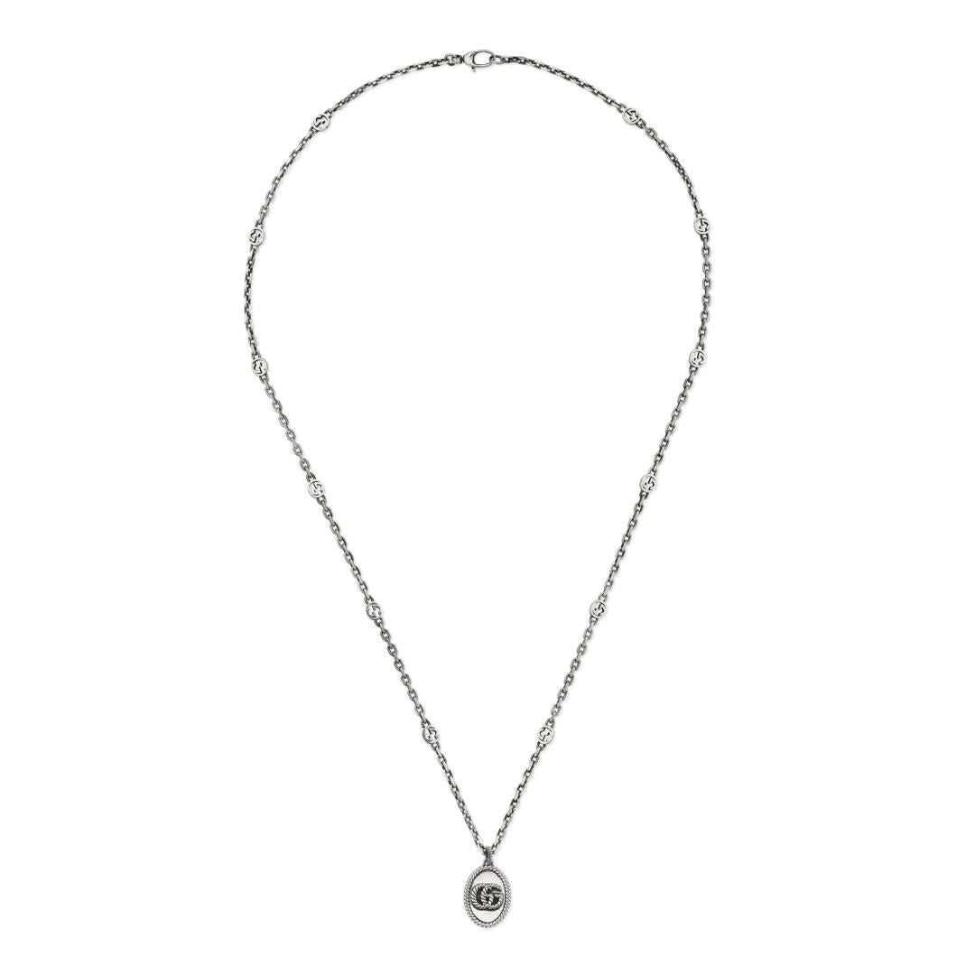 Gucci GG Marmont Collana con doppia G in argento 925 YBB632540001 In condizioni Nuovo in vendita a Wilmington, DE