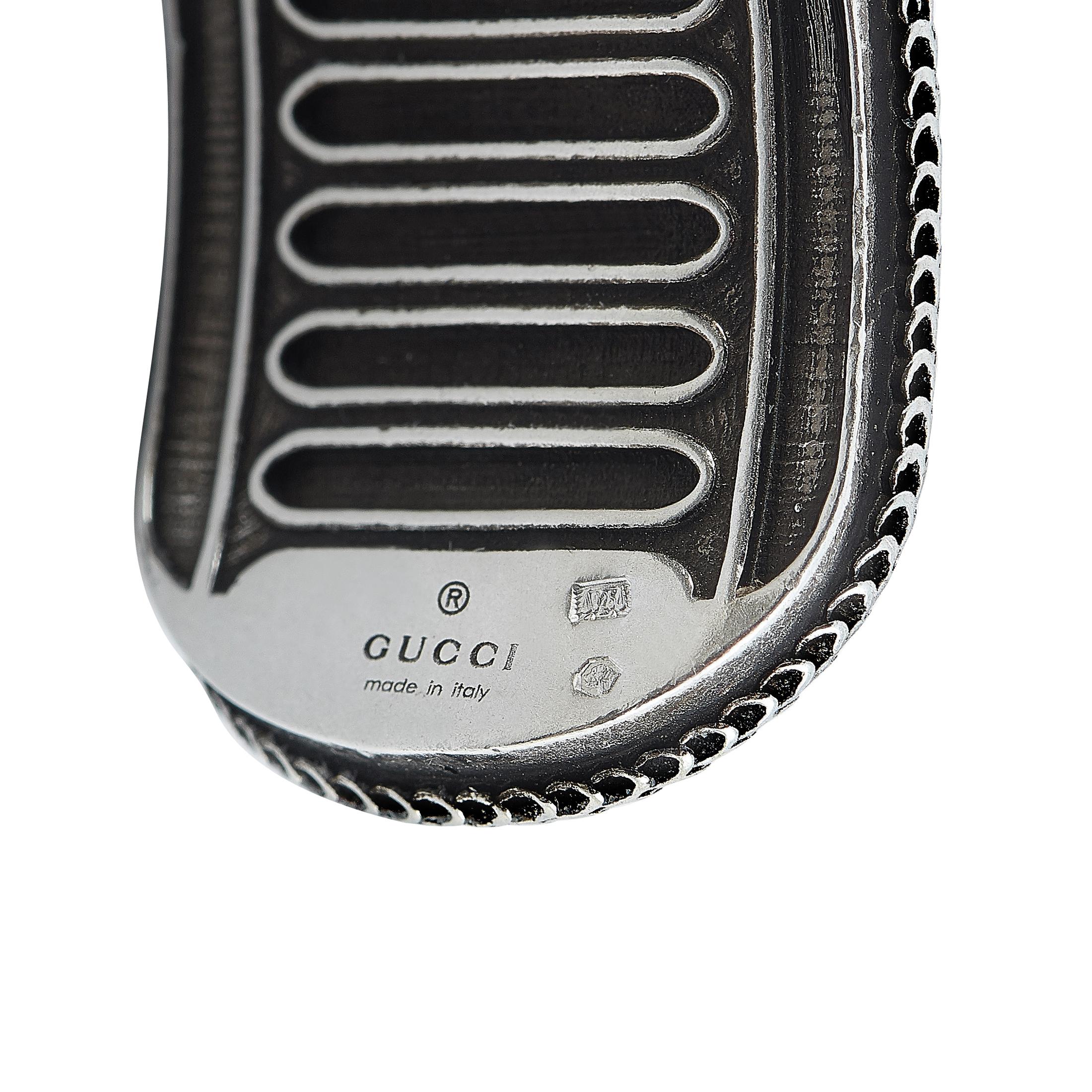Women's or Men's Gucci GG Marmont Sterling Silver Snake Detail Bracelet Size 19