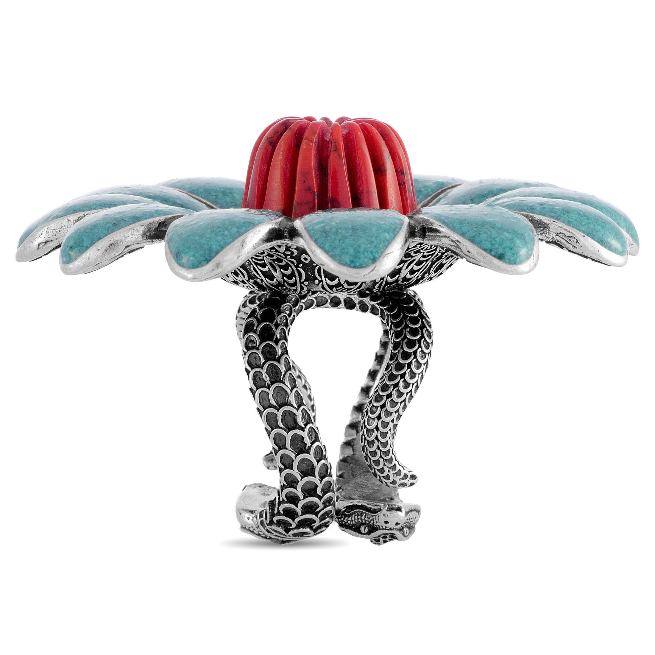 gucci enamel flower ring