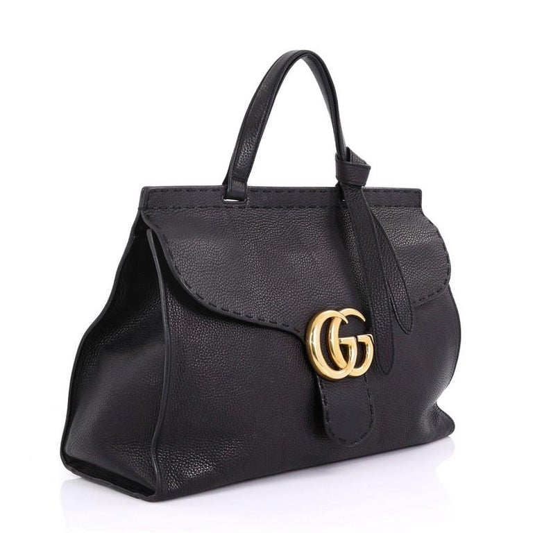 Gucci GG Marmont Top Handle Bag Leather Medium at 1stDibs