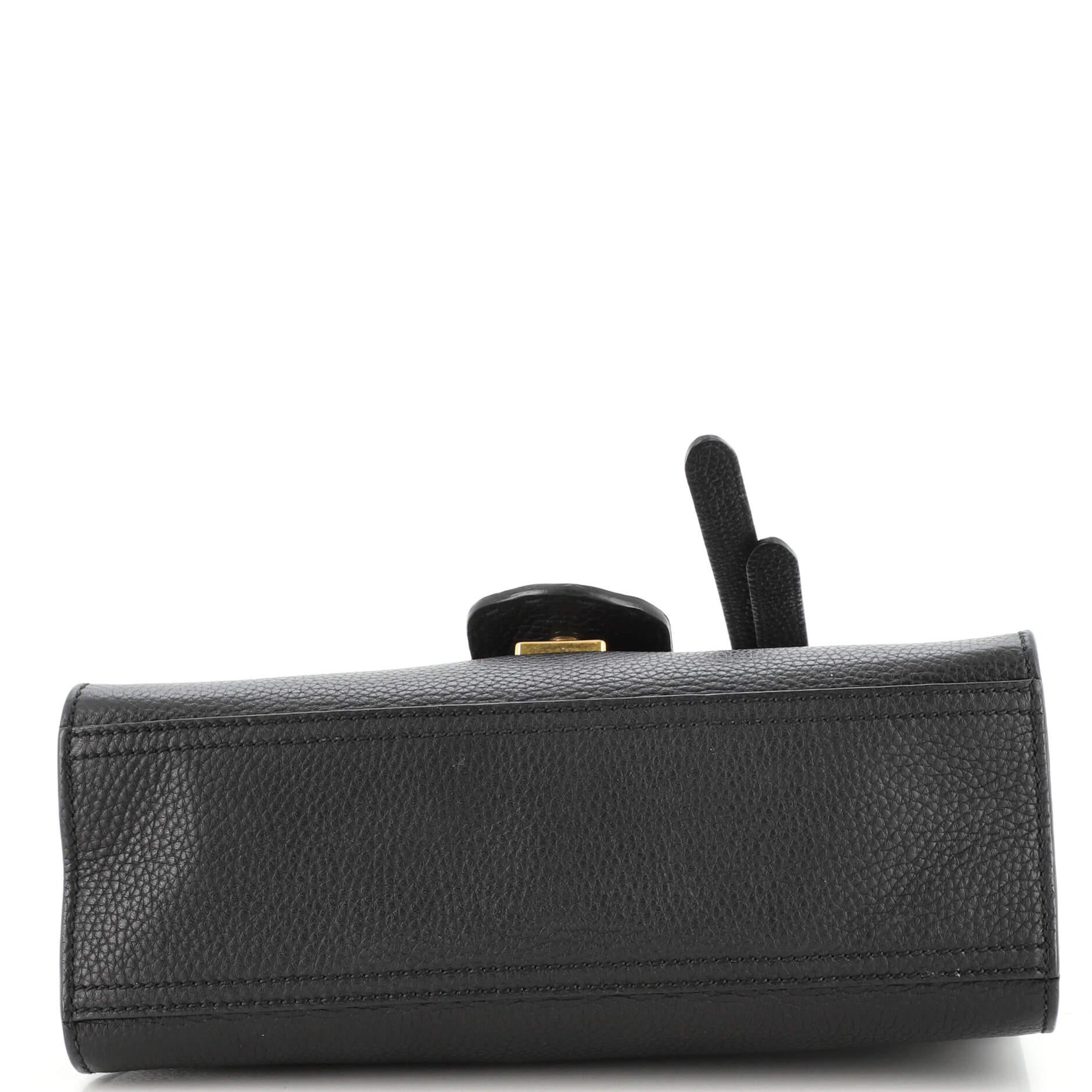 Gucci GG Marmont Top Handle Bag Leather Mini In Good Condition In NY, NY