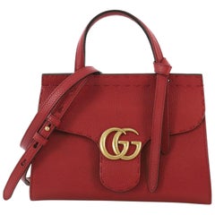 Used Gucci GG Marmont Top Handle Bag Leather Mini