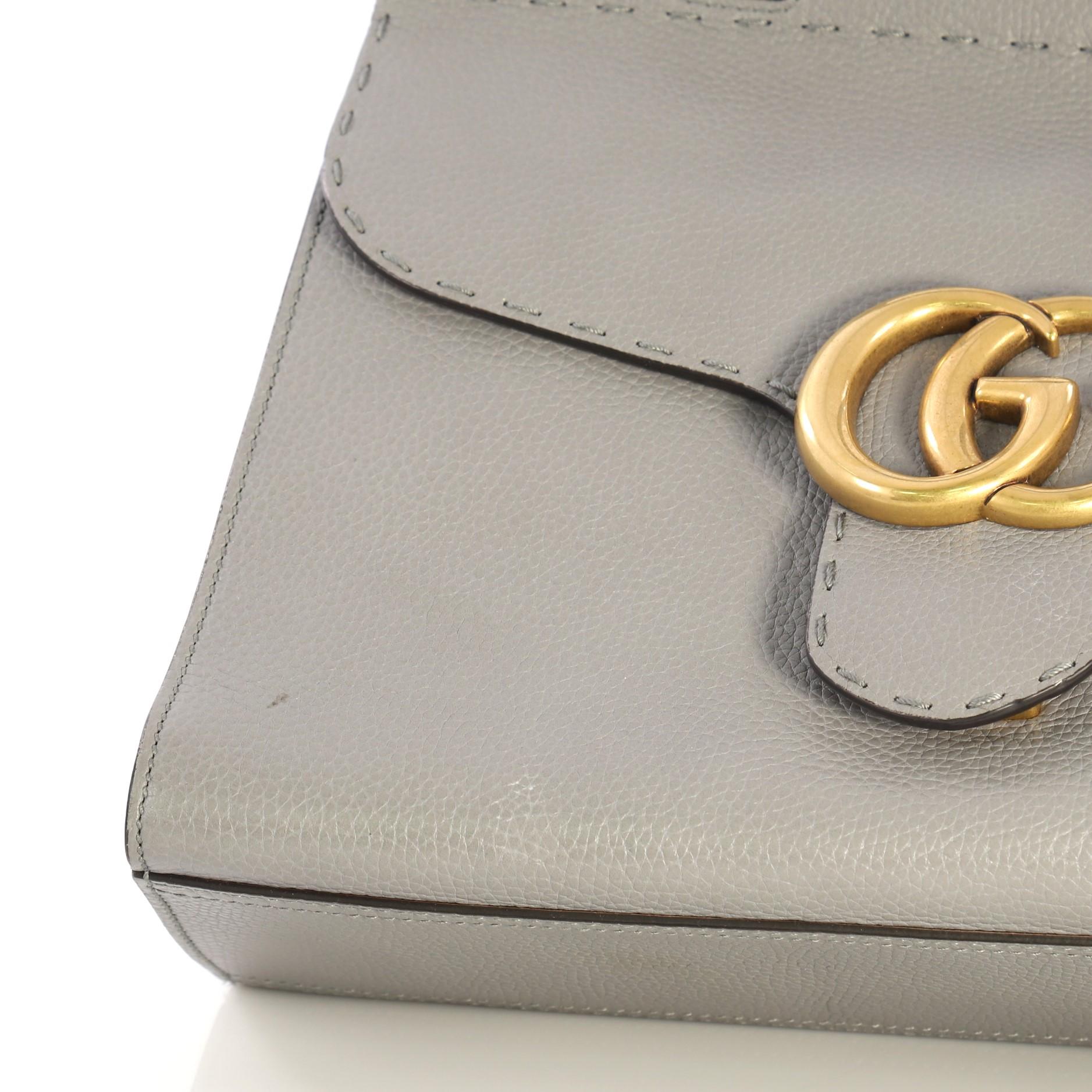 Gucci GG Marmont Top Handle Bag Leather Small at 1stDibs