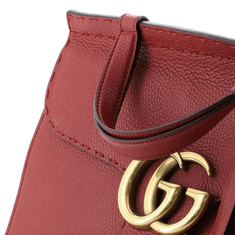 Gucci GG Marmont Top Handle Bag Leather Small at 1stDibs