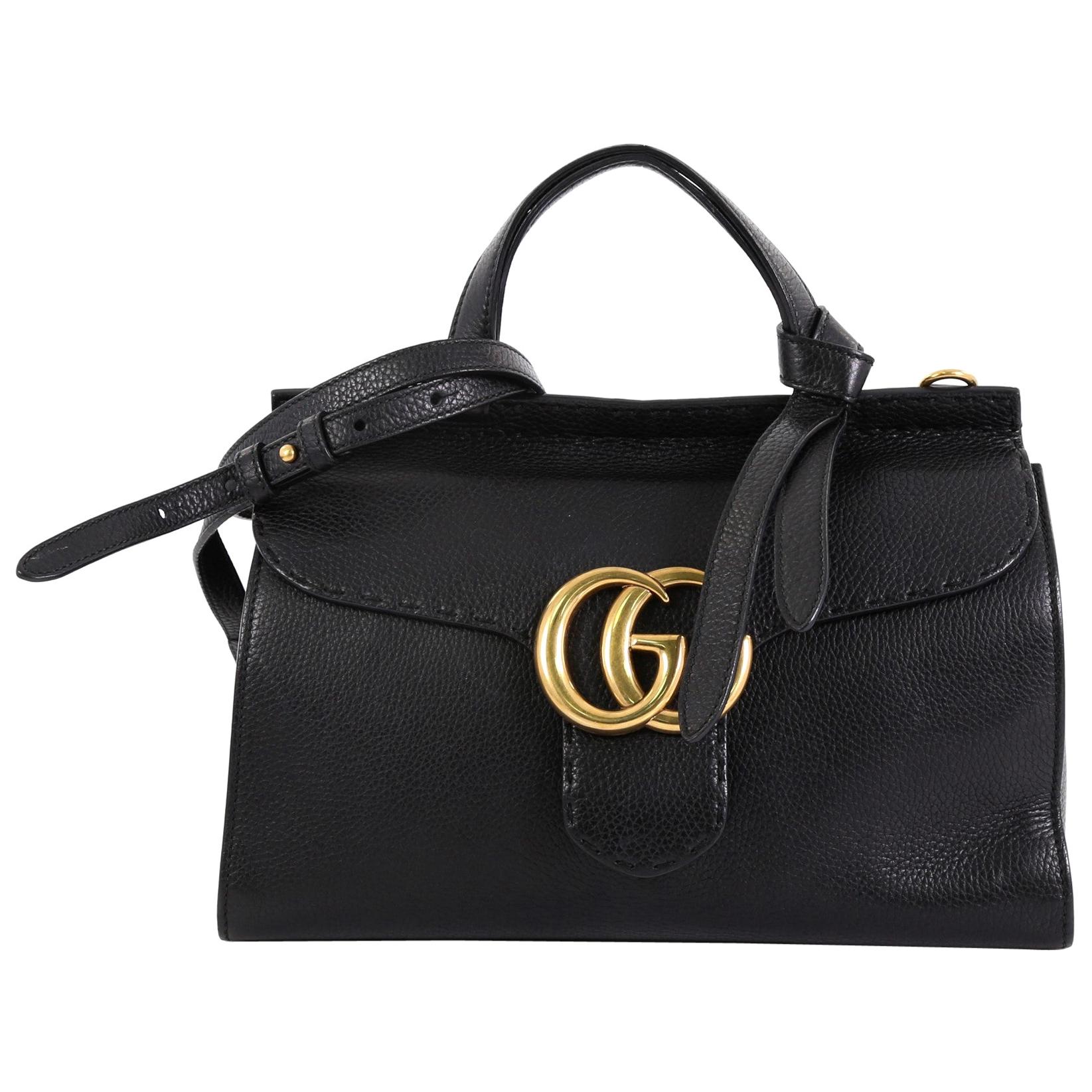 Gucci GG Marmont Top Handle Bag Leather Small