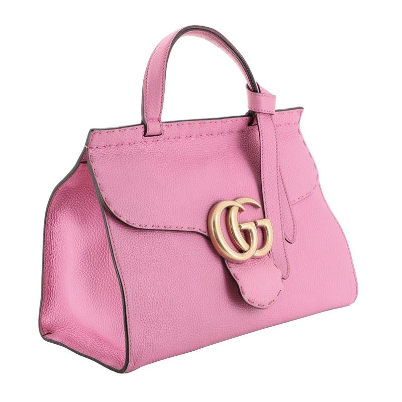 Gucci GG Marmont Top Handle Bag Leather Small at 1stDibs