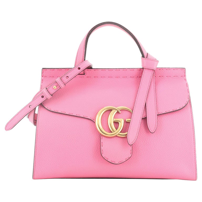 Gucci GG Marmont Top Handle Bag Leather Small at 1stDibs
