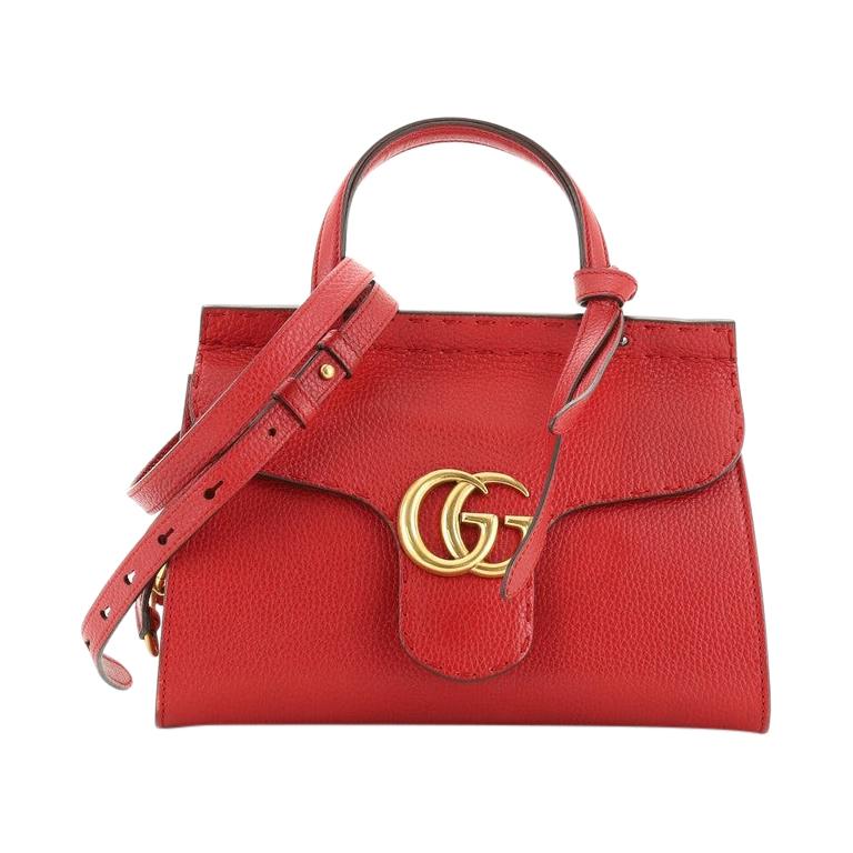 Gucci GG Marmont Top Handle Bag Leather Small at 1stDibs gucci duffle