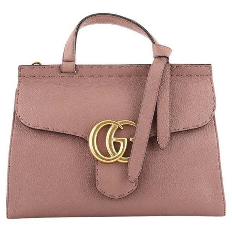 Gucci GG Marmont Top Handle Bag Leather Small at 1stDibs