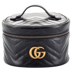 Gucci GG Marmont Top Handle Cosmetic Case Matelasse Leather Mini