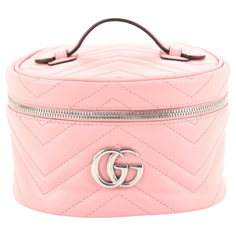 Gucci GG Marmont Top Handle Cosmetic Case Matelasse Leather Mini at 1stDibs