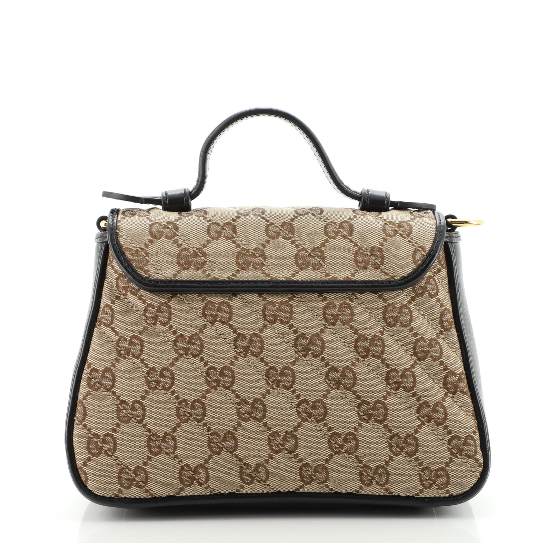 gucci marmont top handle brown