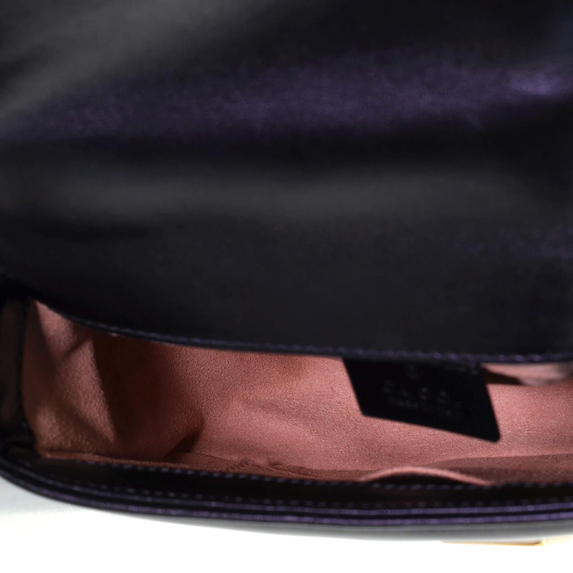 Gucci GG Marmont Top Handle Flap Bag Matelasse Leather Mini In Good Condition In NY, NY