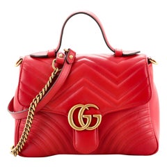 Gucci GG Marmont Top Handle Flap Tasche Matelasse Leder