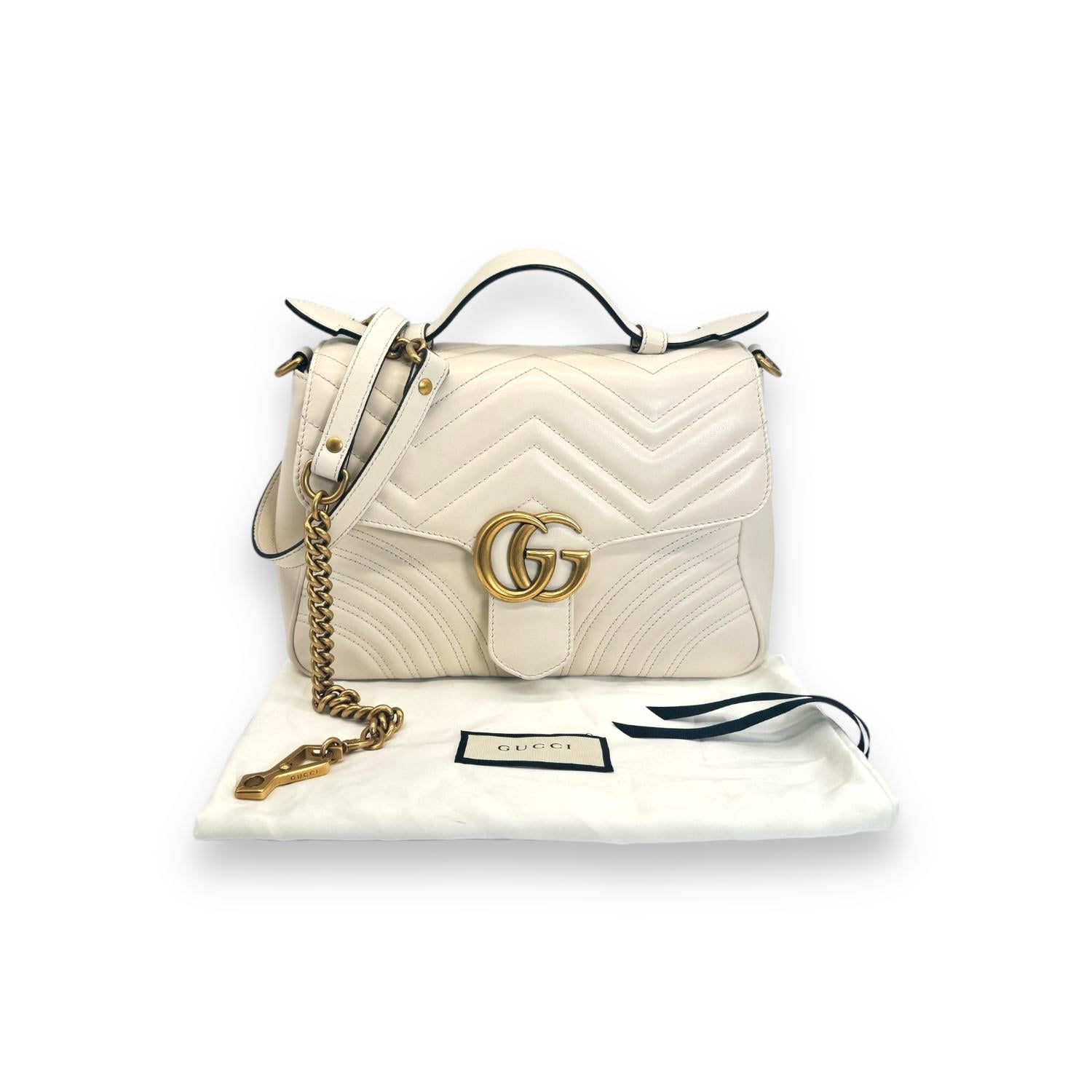 Gucci GG Marmont Top Handle Small Crossbody Bag For Sale 5