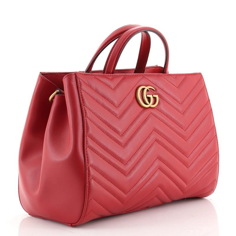 Gucci GG Marmont Tote Matelasse Leather Small In Good Condition In NY, NY